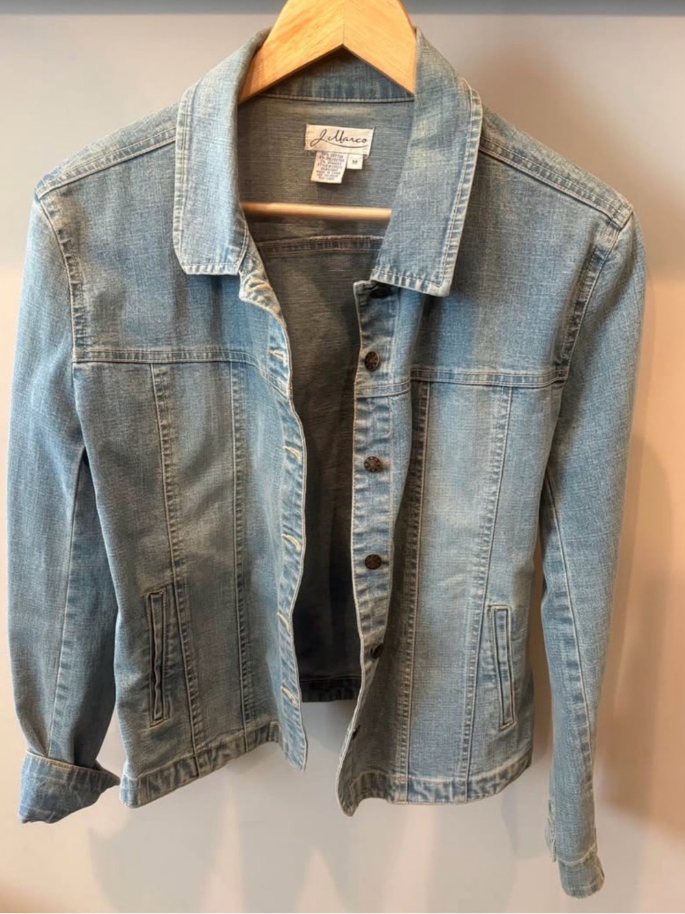 J. Marco Light Denim Jean Jacket Size Medium